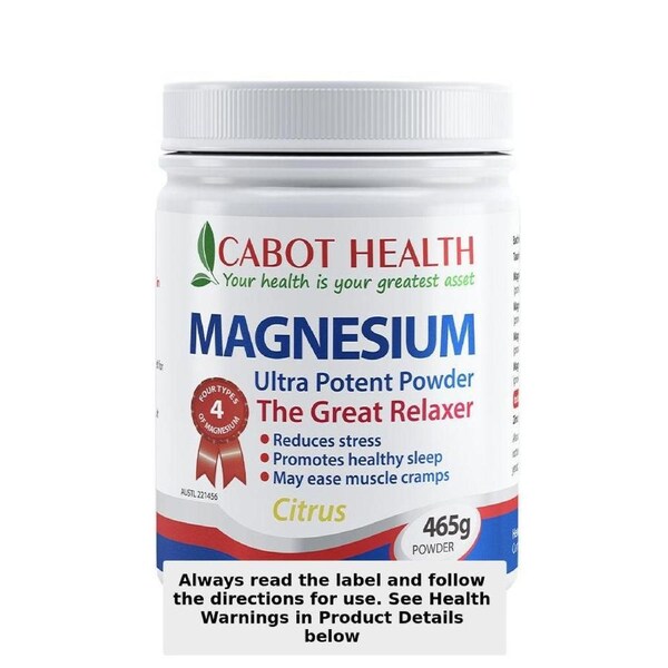 Cabot Health Ultra Potent Magnesium Powder Citrus 465g