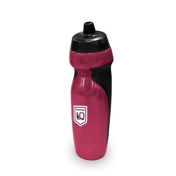 2025 State of Origin QLD Queensland Maroons Sports Water Bottle with Rubber Hand Grip and Team Logo