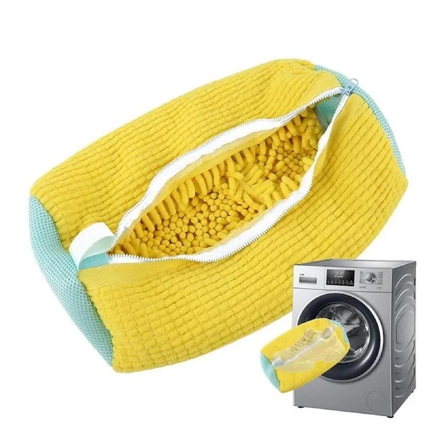 Reusable Shoe Protection for Washing Machine 2pcs Shoes Laundry Bag Yellow