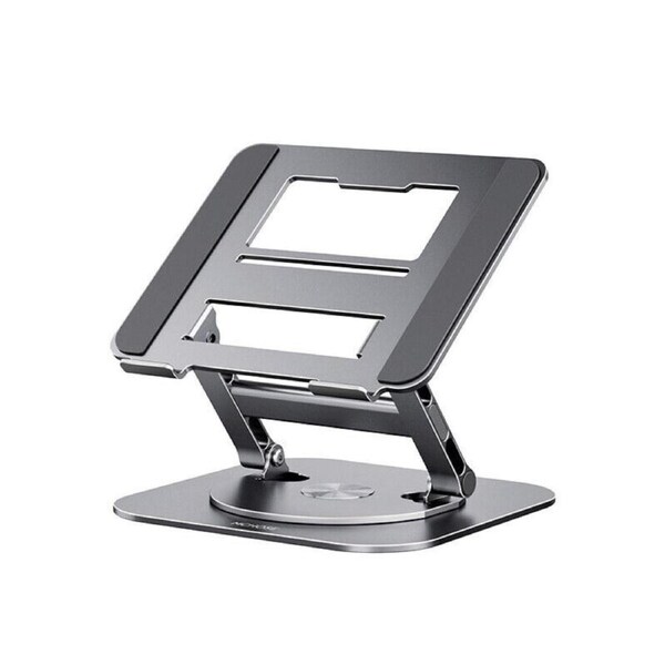 Foldable Laptop Riser 360 Rotating Ergonomic Laptop Stand for Desk Grey