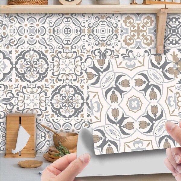 Bathroom Self-Adhesive Mosaic Kitchen Moroccan Style Wall Sticker 24pcs Tiles