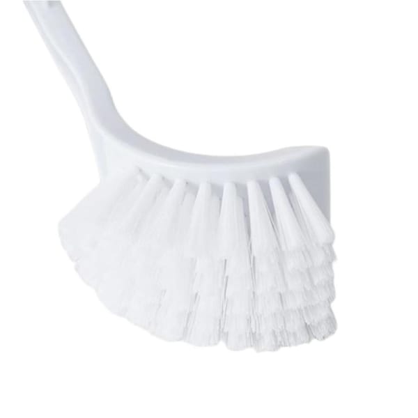 Modern Style Triangular White Toilet Brush Set With Holder