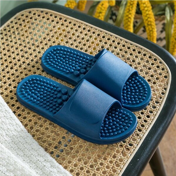 Therapy Shoes Feet Massage Slippers Sandals Acupressure Reflexology Navy Blue