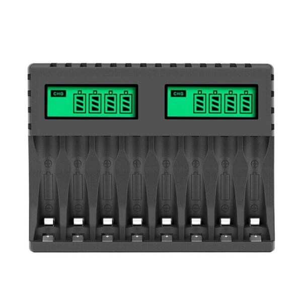 Smart Battery Charger for AA/AAA LCD Display 8 Slot Rechargeable Batteries