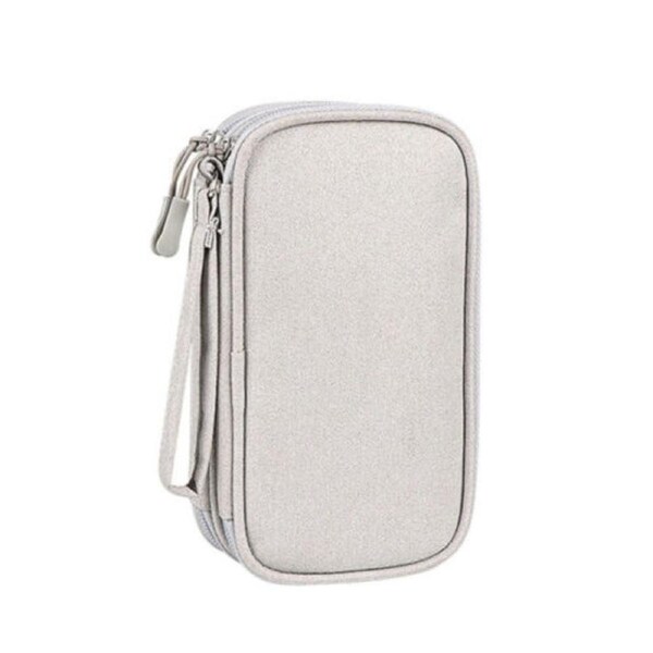 Travel Pouch Storage Electronic Accessories Charger Cable Bag Organizer Grey