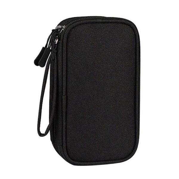 Travel Pouch Storage Electronic Accessories Charger Cable Bag Organizer Black