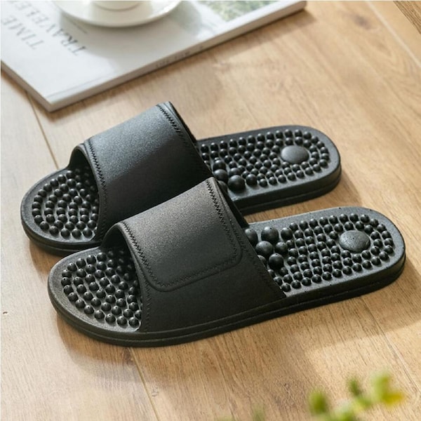 Therapy Shoes Feet Massage Slippers Sandals Acupressure Reflexology Black