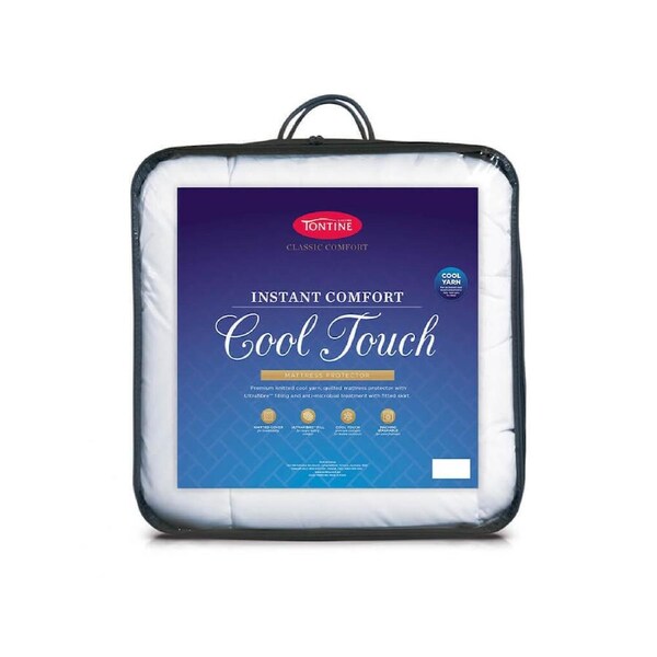 Tontine Classic Comfort Cool Touch Mattress Protector Bedding White Double