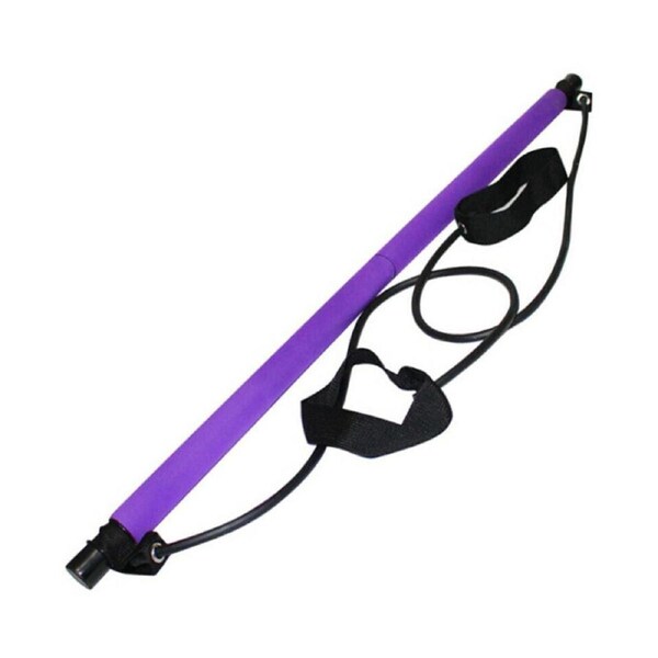 Pilates Stretch Rope Yoga Exercise Bar Portable Exercise Trainer Rope Purple