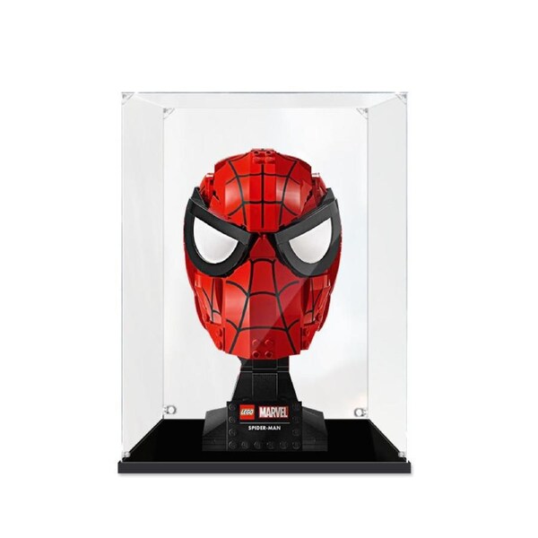 Acrylic Display Case for LEGO 76285 Marvel Spider-Man's Mask Figure Storage Box Dust Proof Glue Free