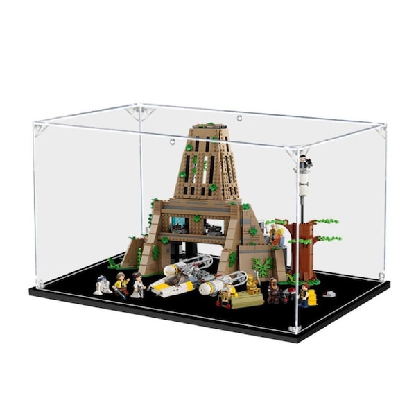 Acrylic Display Case for LEGO 75365 Star Wars Yavin 4 Rebel Base Figure Storage Box Dust Proof Glue Free
