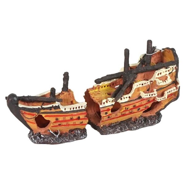 Dudley's World Of Pets Aquarium/Fish Tank Resin Shipwreck Decoration 21cm