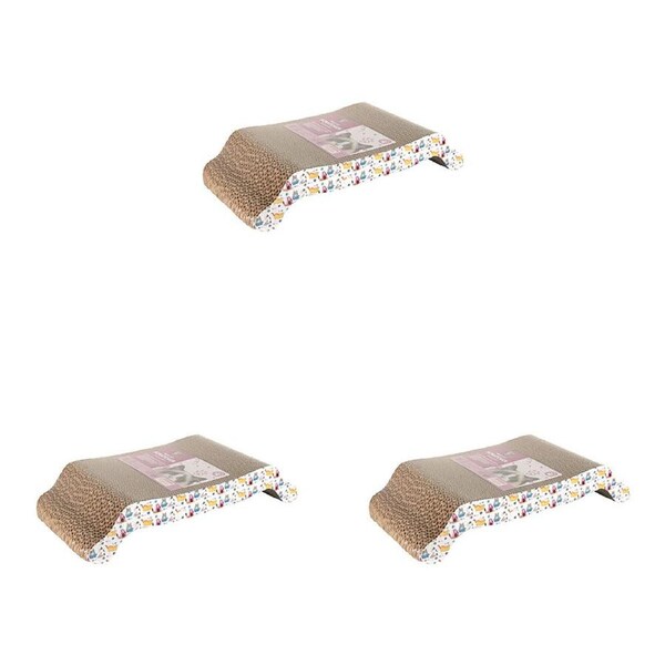 3PK Dudley's World Of Pets Durable Paper Cardboard Cat Scratcher Furniture Curve