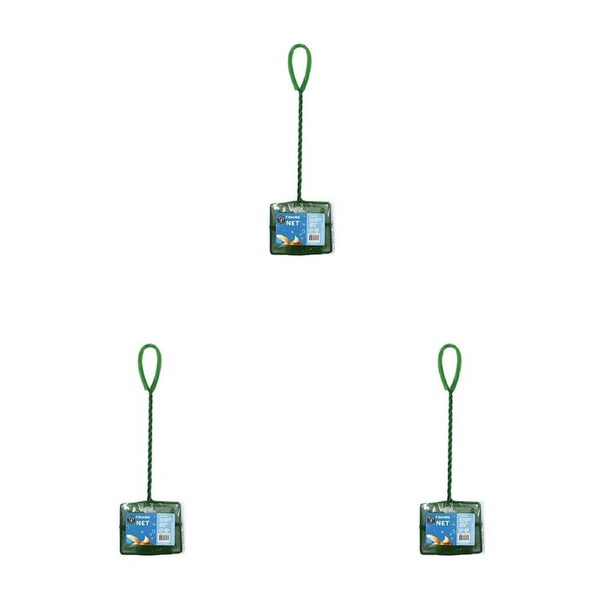 3PK Dudley's World Of Pets Aquarium Fish Net 36.5cm Fish Tank Transfer Net Green