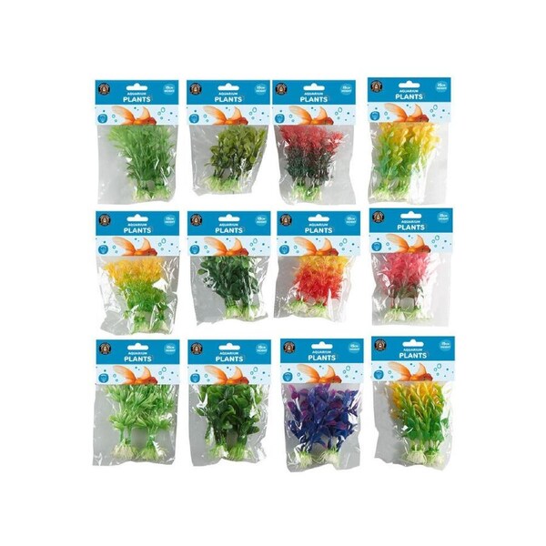 12PK Dudley's World Of Pets Aquarium/Fish Tank Artificial Plant 15cm Assorted
