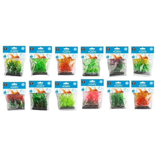 12PK Dudley's World Of Pets Aquarium/Fish Tank Artificial Plant 10cm Assorted