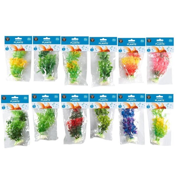 12PK Dudley's World Of Pets Aquarium/Fish Tank Artificial Plant 20cm Assorted