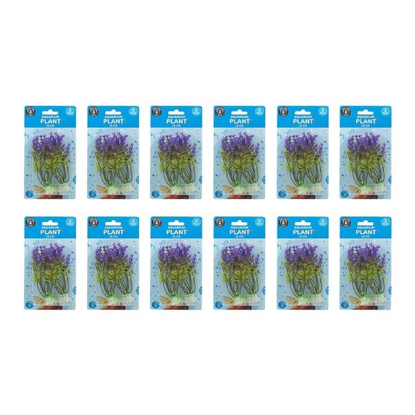 24pc Dudley's World Of Pets Aquarium Artificial Purple Plant 10cm Assorted