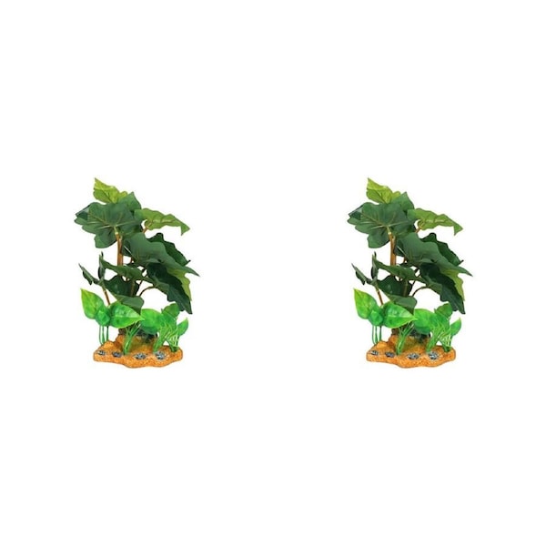 2PK Dudley's World Of Pets Aquarium/Fish Tank Resin Plant Ornament Decor 15cm