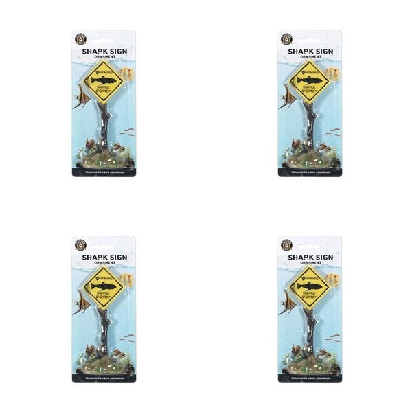 4PK Dudley's World Of Pets Aquarium/Fish Tank Shark Sighted Ornament Decor 21cm