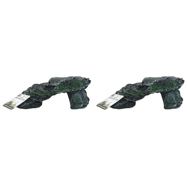 2PK Dudley's World Of Pets Aquarium/Fish Tank Resin Faux Slate Decoration 19cm