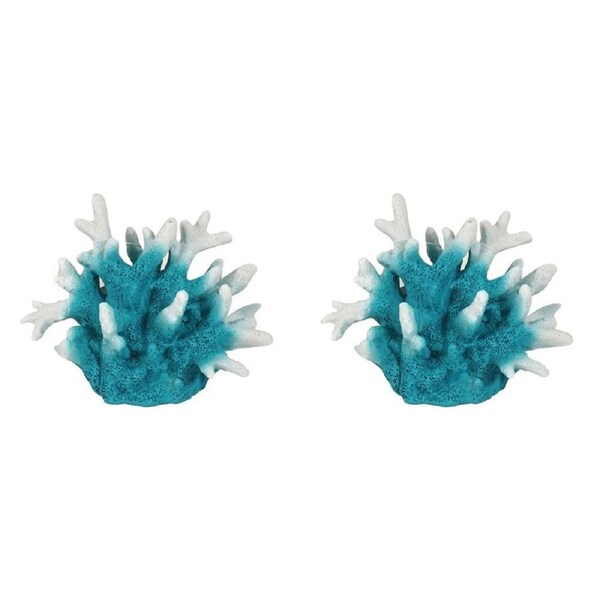 2PK Dudley's World Of Pets Aquarium/Fish Tank Resin Resin Coral Decoration 19cm