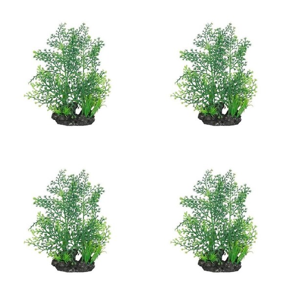 4PK Dudley's World Of Pets Aquarium/Fish Tank Resin Flat Plant Decoration 16cm