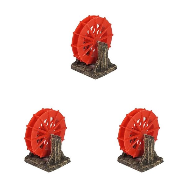 3PK Dudley's World Of Pets Aquarium/Tank Resin Turning Wheel Decoration 13cm
