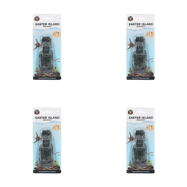 4PK Dudley's World Of Pets Aquarium/Fish Tank Easter Island Ornament Decor 20cm
