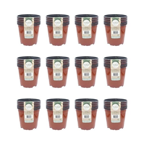 72pc Antheia Green Homewares Soft Plastic Seedling Planter Pot 13x11.4cm Brown