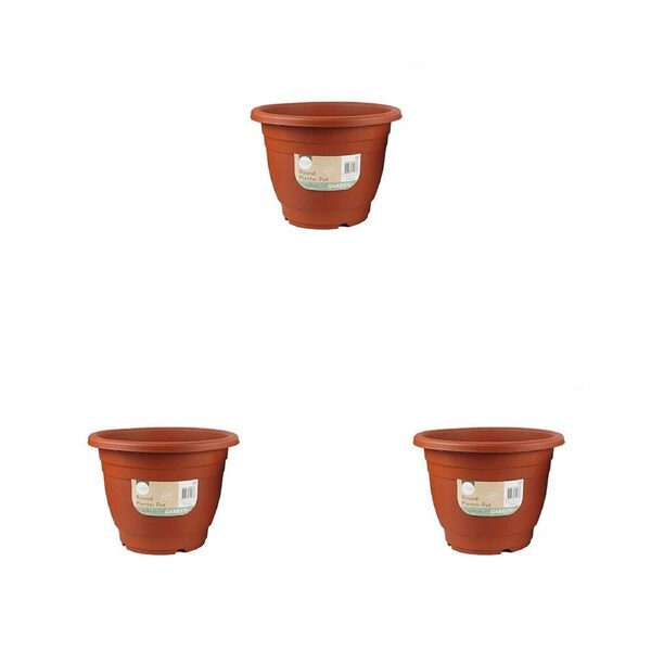3PK Antheia Green Homewares 36x27cm Round Planter Pot Assorted Green/Terracotta