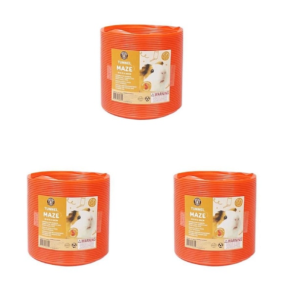 3PK Dudley's World Of Pets Small Animal Fun Tunnel Pet Rat/Hamster Toy 15cm Red