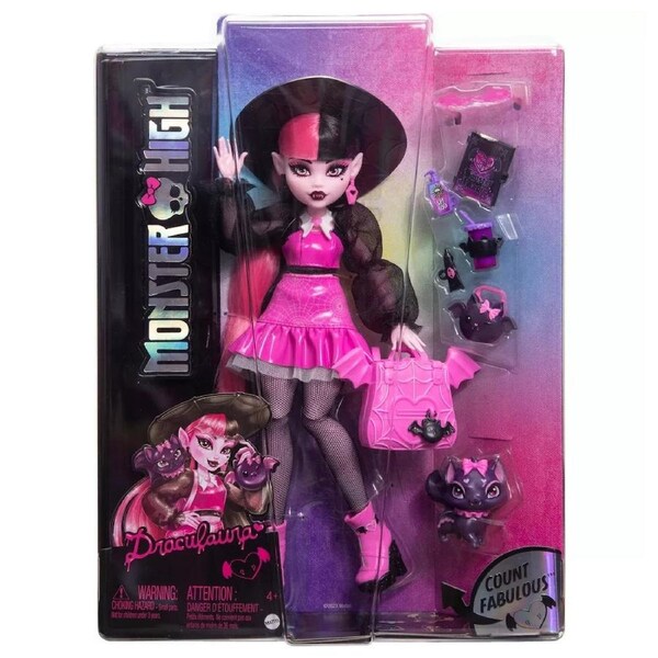 Monster High Draculaura with Count Fabulous Pet Fashion Doll