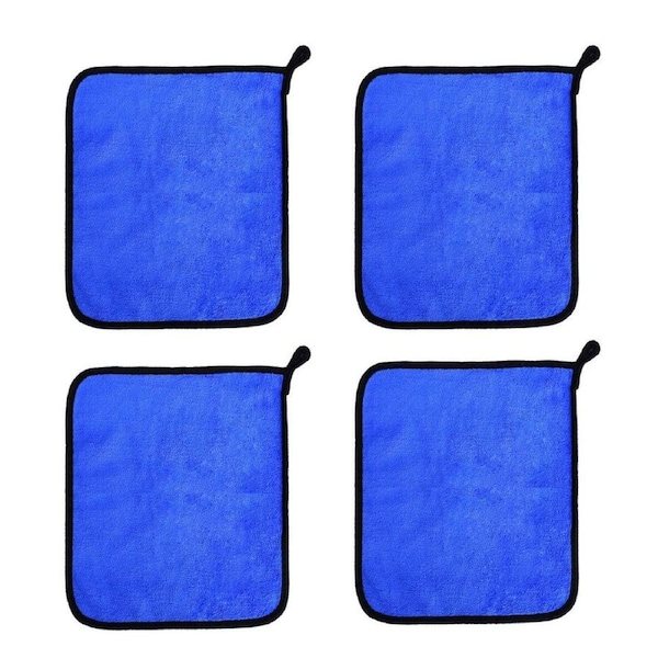 4pcs Car Wash Towels Double Sided Cleaning Wipe Microfiber Cloths Auto Detailing