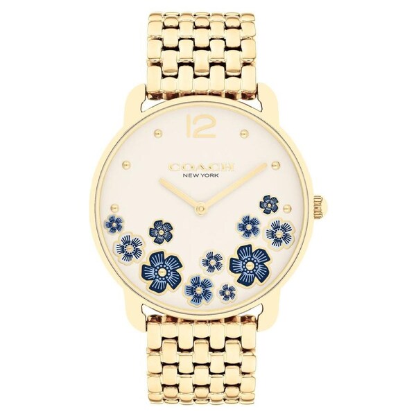 Coach Gold Steel Chalk Dial Women's Watch - 14504517