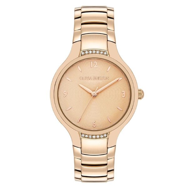 Olivia Burton Rose Gold Steel Carnation Gold Dial Women's Watch - 24000210