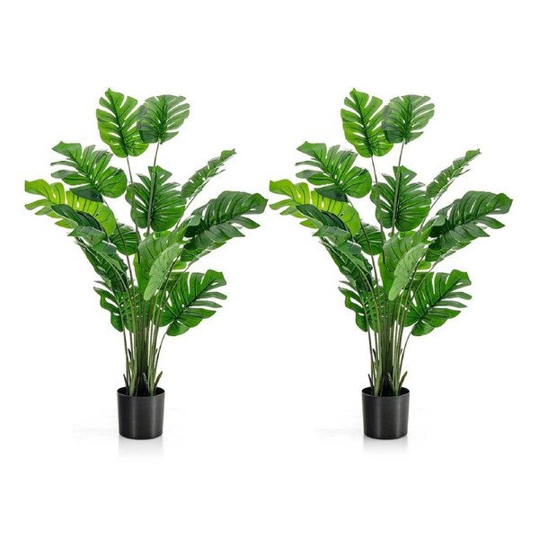 Costway 2 Pack 1.5M Artificial Trees Monstera Deliciosa Plants Indoor Outdoor Fake Home Decor