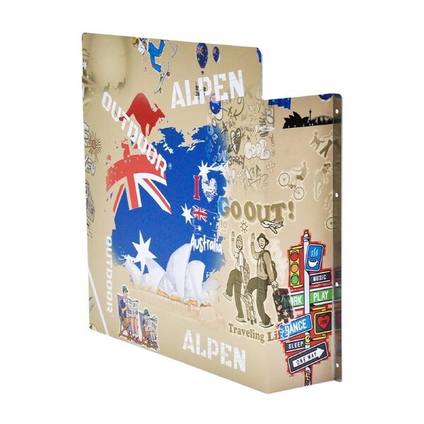 Alpen Outdoor Diesel Tank Cover Silver Gas Tank Bracket 2mm Thick Aluminium Tank Mounting Holder Fit for 10L/15L Tank for Caravan Trailer Toolbox Left Right AU Flag