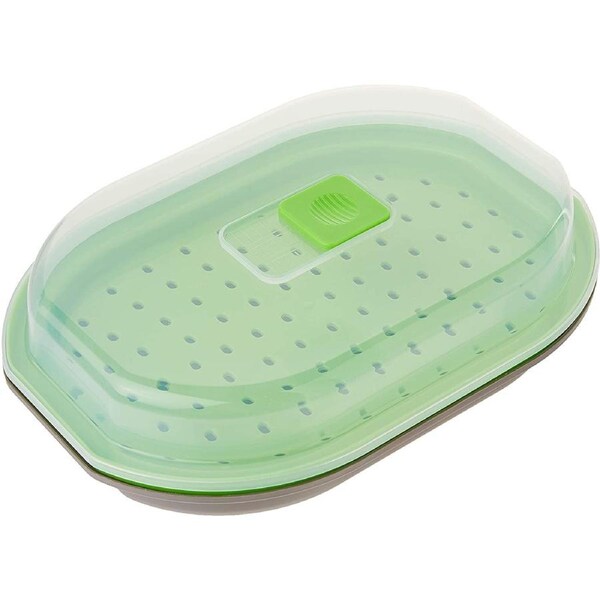 Progressive Microwave Steamer Rectangle Green 28cm