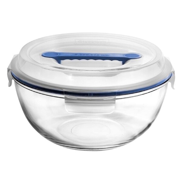 Glasslock Handy Tempered Glass Mixing Bowl with Lid 4000ml