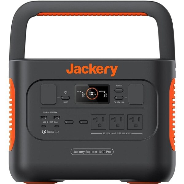 Jackery Explorer 1000 Pro Portable Power Station - Black
