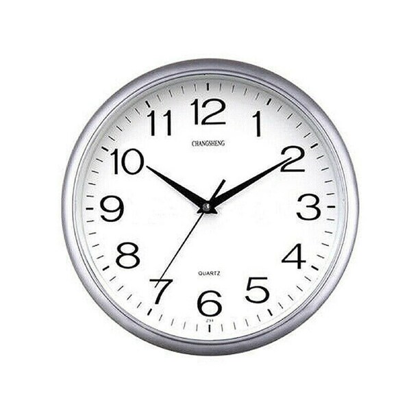 Silent Desk Battery Operated Wall Clock Silver | Woolworths