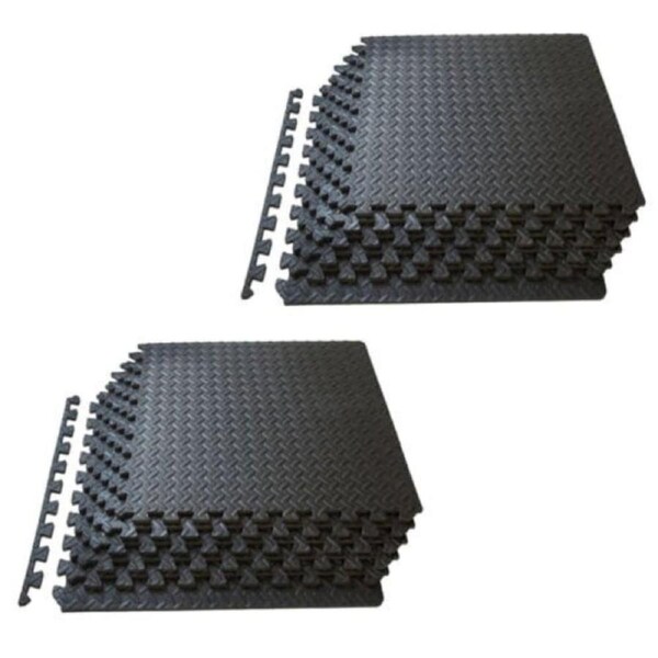 EVA Black Foam Mat Gym Floor Mats Interlocking Heavy Duty - 12 to 24x 24 Tiles