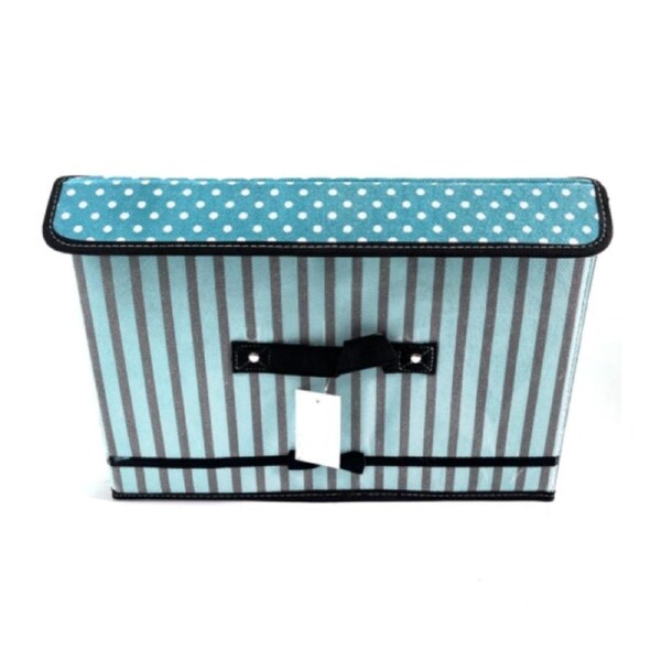 Foldable Folding Storage Cube Storage Box Fabric Cube Toy Organiser with Cover Blue