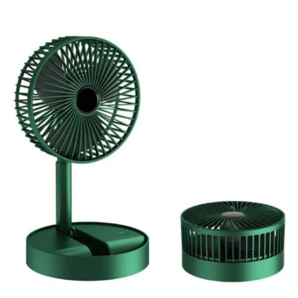 Telescopic Portable Floor Fan USB Foldable Fan Rechargeable Table Desk - 3 Speeds White Rechargeable