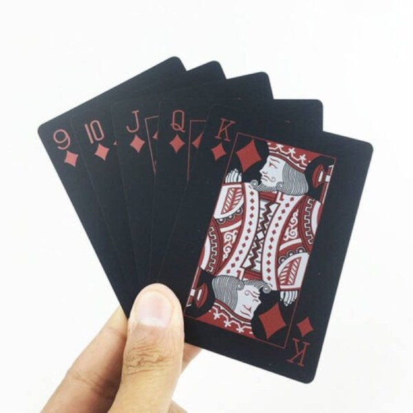 Black Waterproof PVC Poker Plastic Magic Table Game Club Cards Set Red