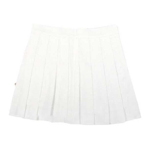 Women Girls School Pleated Skirt Summer High Waist Tartan Short Skirt - White M