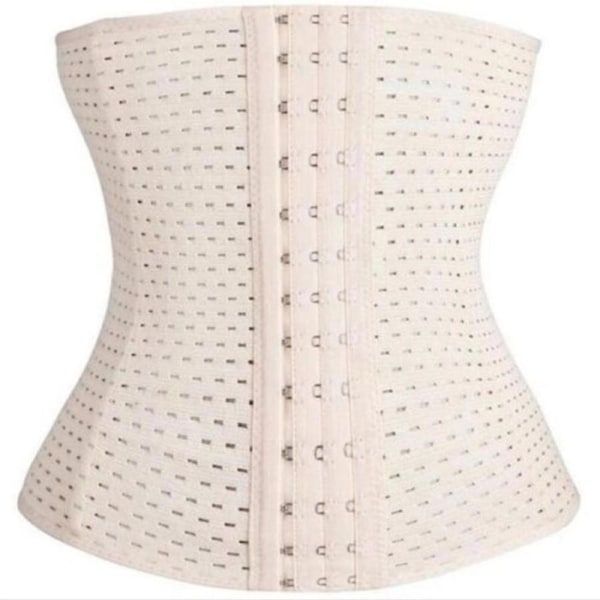 Women Waist Trainer Cincher Tummy Girdle Belt Slimming Corset Wrap - Beige S