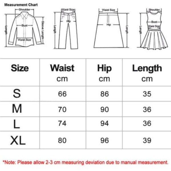 Women Girls School Pleated Skirt Summer High Waist Tartan Short Skirt - Black L