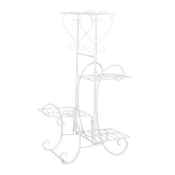 Plant Stand Outdoor Indoor Metal Planter Corner Pots Rack Flower Shelf - 4 Tier White 4 Tiers